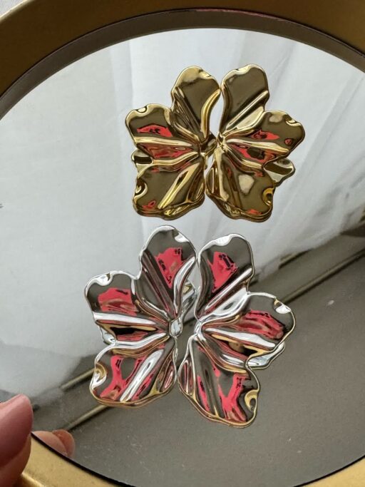 Aros de flor dorados de acrílico - Imagen 3